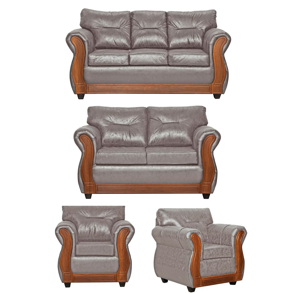 BLACK FACTORY - Juego de Living 3 1 1 Toronto Crema