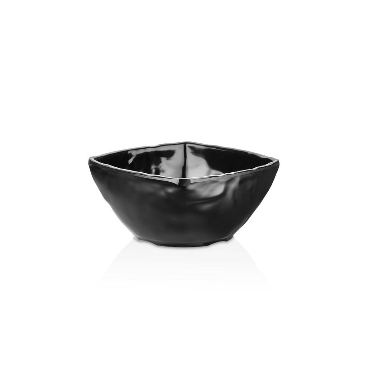 GENERICO - SET DE 6 BOWLS DE MELAMINA CUADRADO NEGRA 125 X 125 CM LIN
