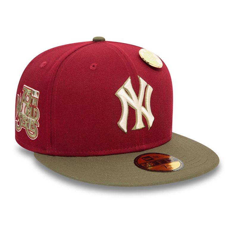NEW ERA - Gorra 59Fifty New York Yankees MLB Contrast Pin Dark Red