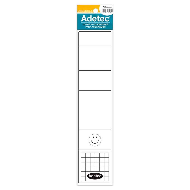 ADETEC - Lomo Archivador Oficio Ancho Color Blanco 10uni Adetec