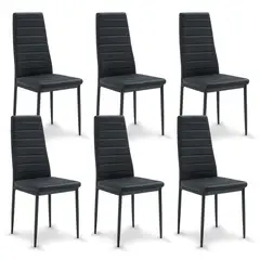 NOVAHUS - Pack 6 Silla de Comedor Boston ll Negro