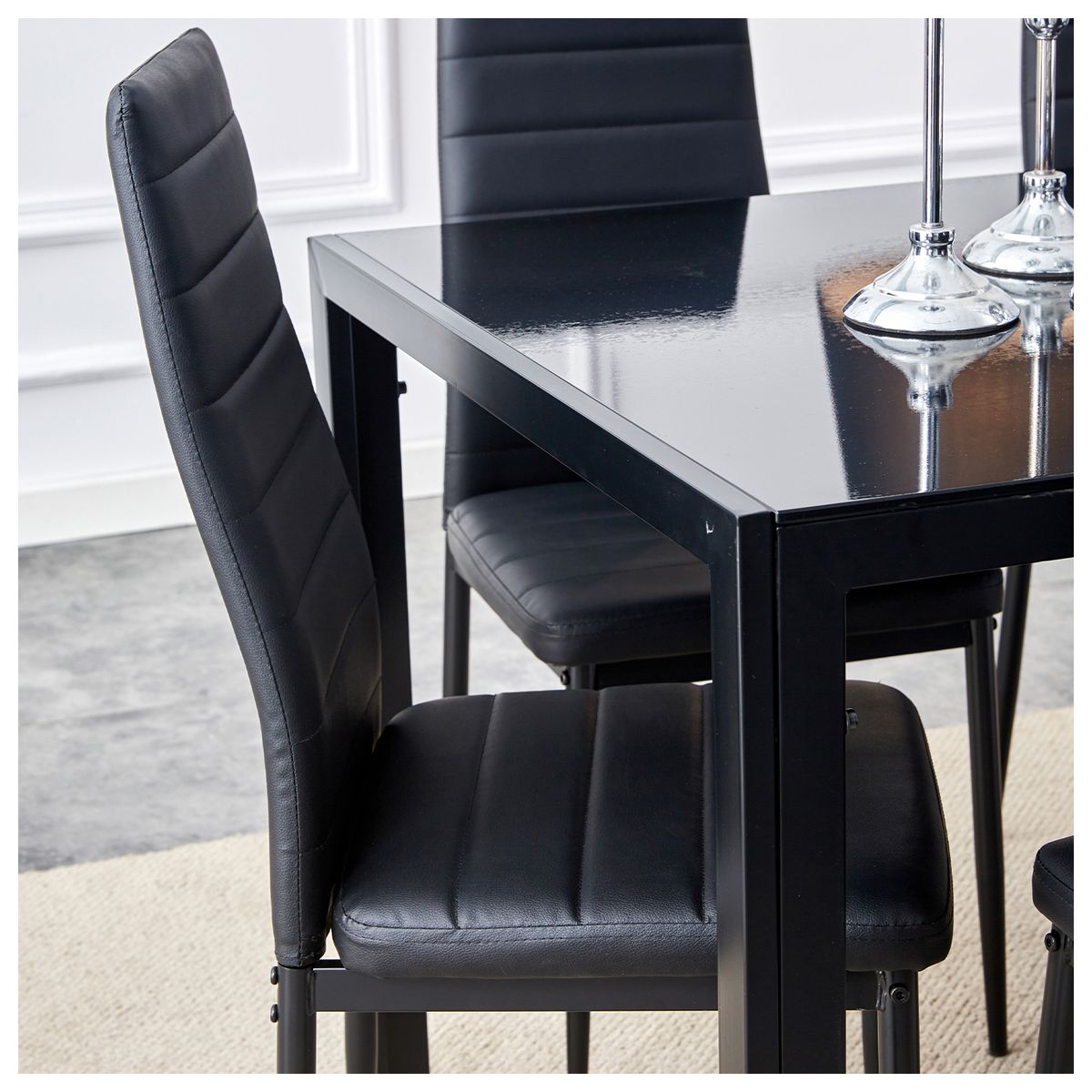 NOVAHUS - Pack 6 Silla de Comedor Boston ll Negro