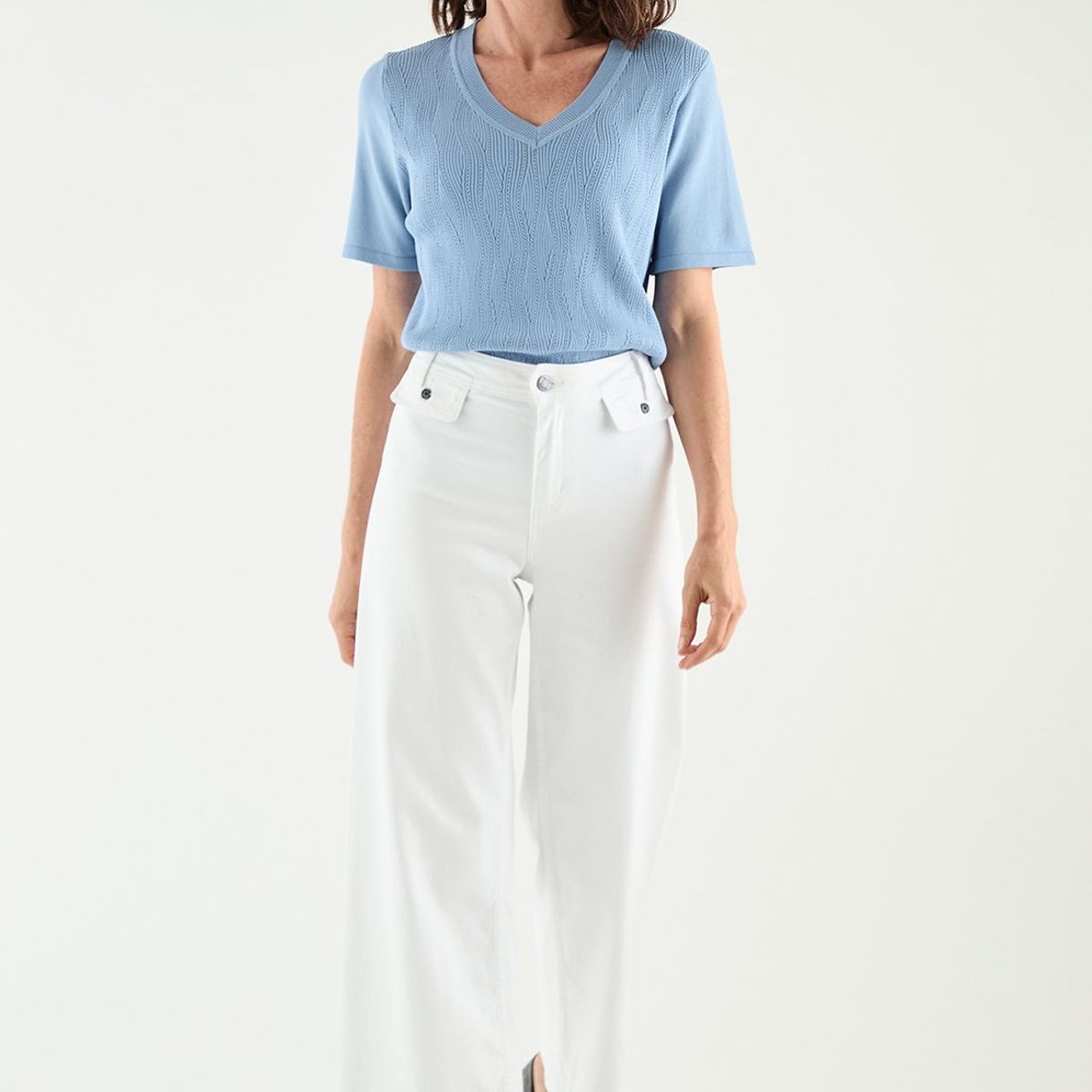 MA GRIFFE - Jeans Wide Crudo Mujer Magriffe