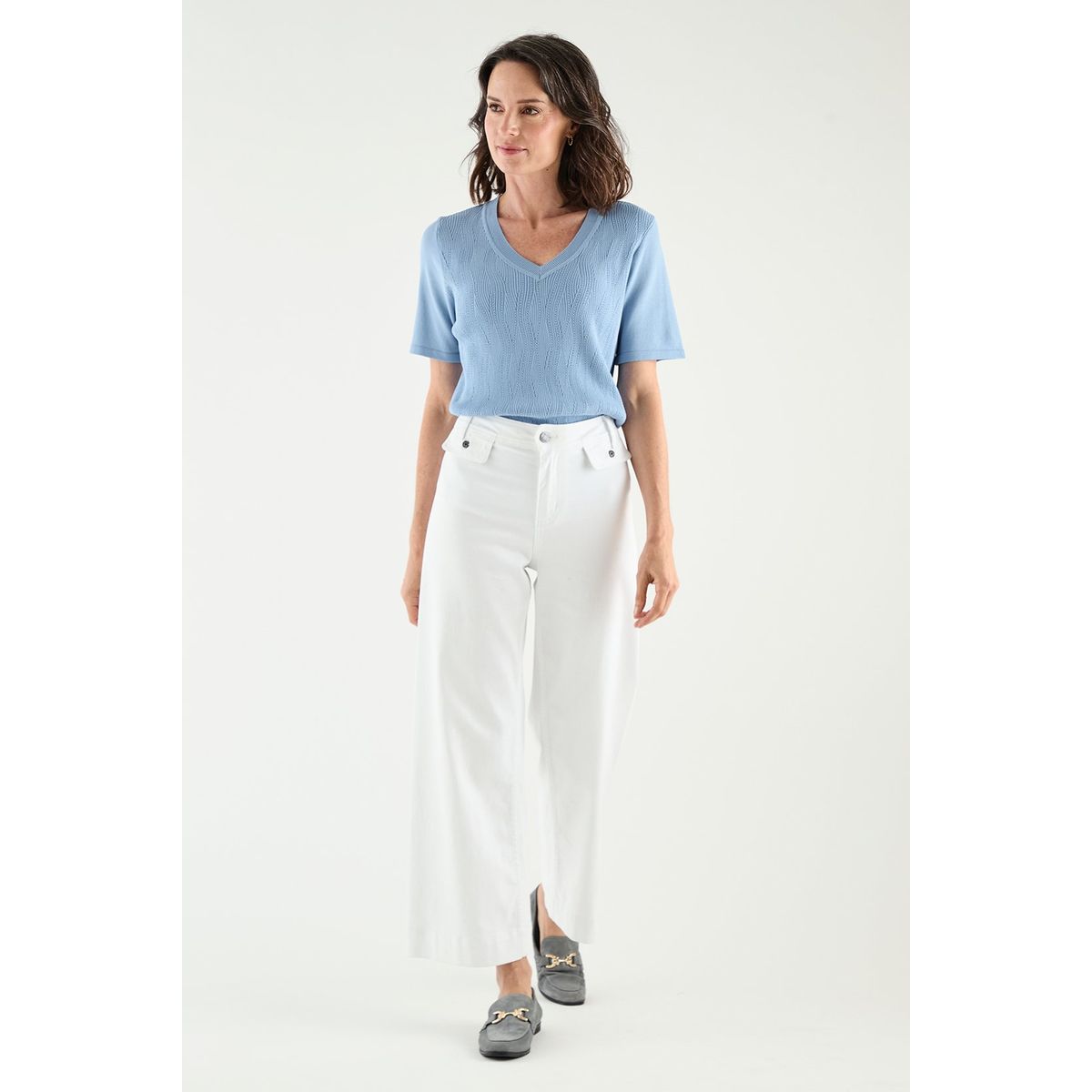 MA GRIFFE - Jeans Wide Crudo Mujer Magriffe