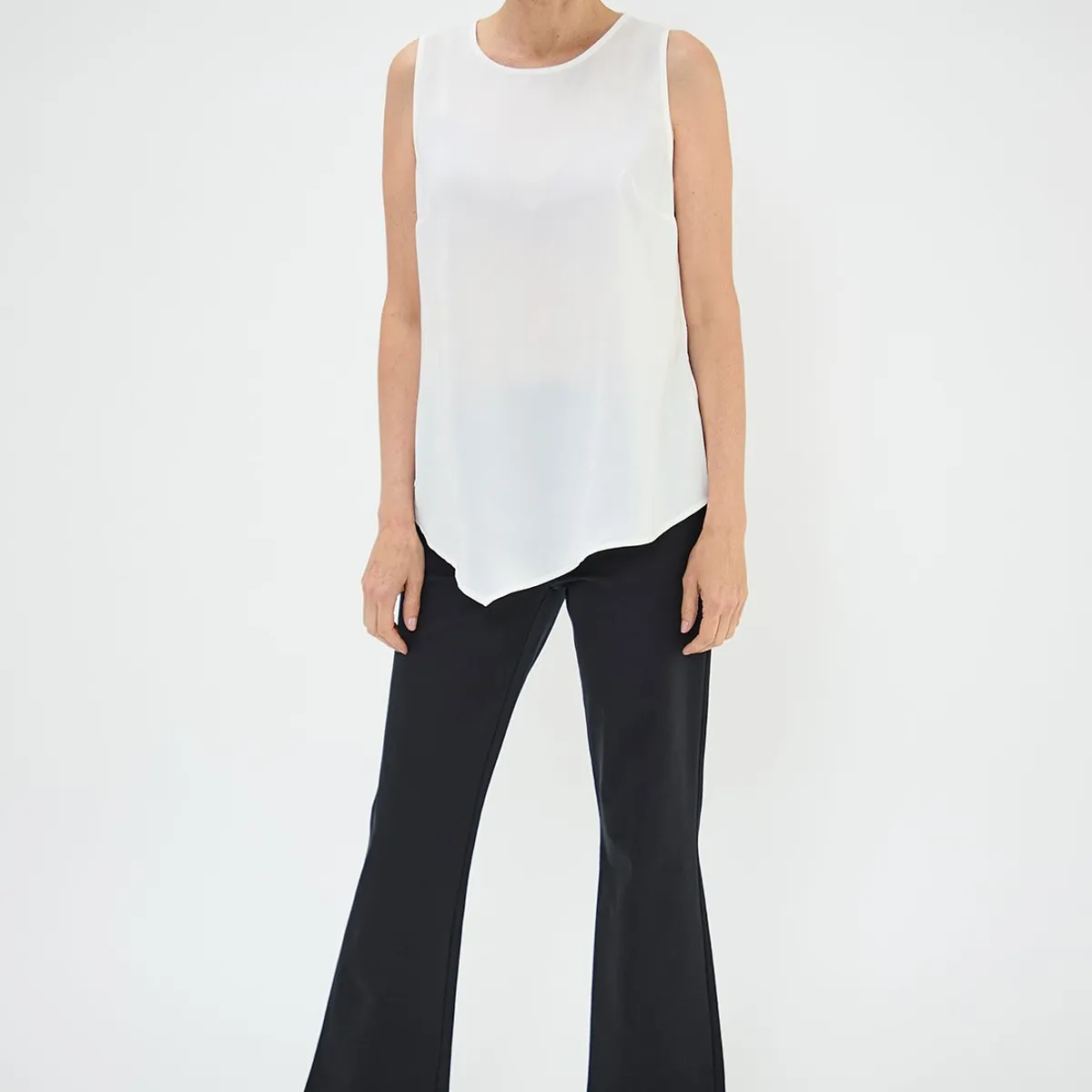 MA GRIFFE - Blusa Sin Mangas Crudo Mujer Magriffe