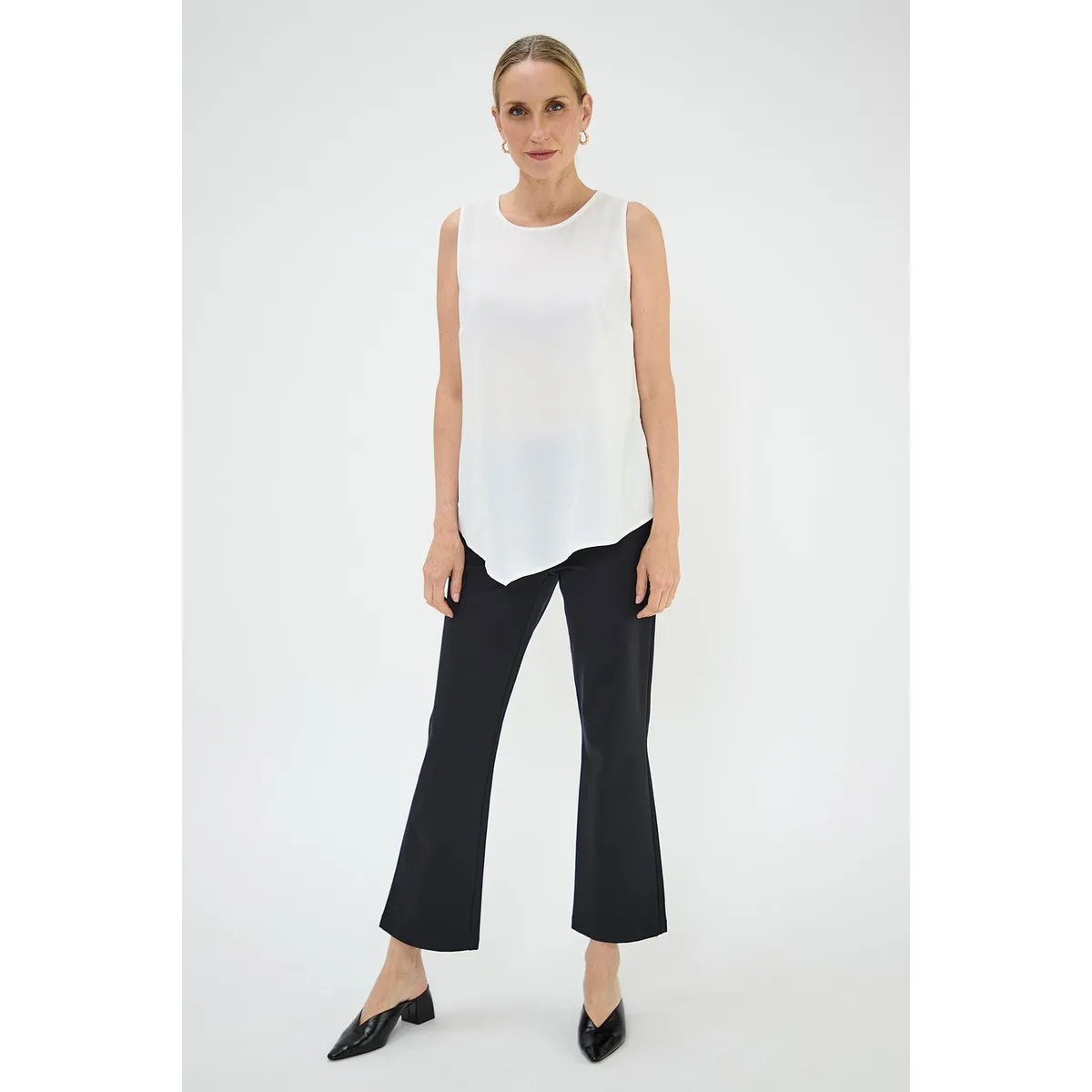 MA GRIFFE - Blusa Sin Mangas Crudo Mujer Magriffe