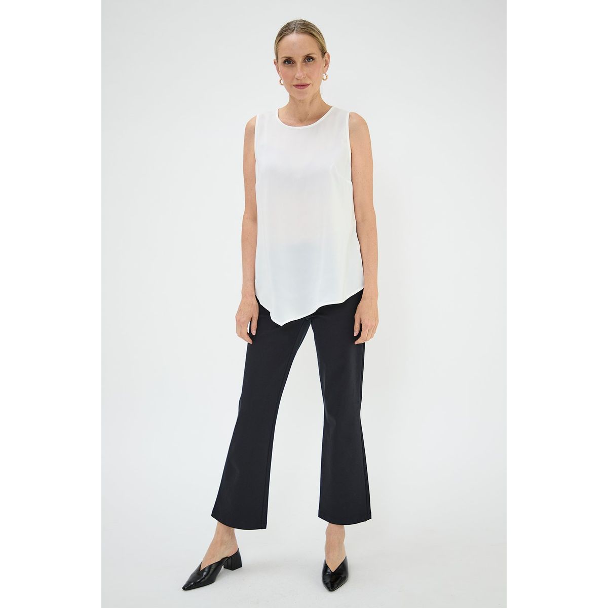 MA GRIFFE - Blusa Sin Mangas Crudo Mujer Magriffe