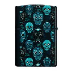 ZIPPO - Encendedor Sugar Skulls Design Azul ZP46017 - Azul