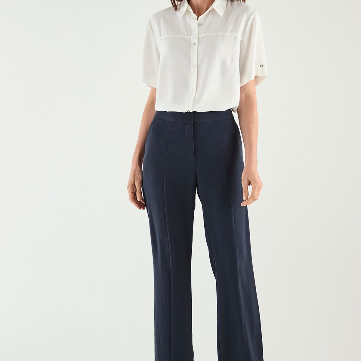 MA GRIFFE - Pantalon Azul Marino Mujer Magriffe