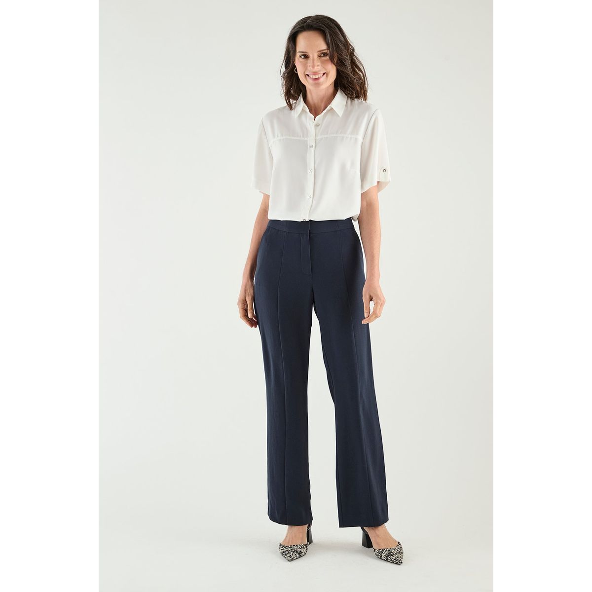 MA GRIFFE - Pantalon Azul Marino Mujer Magriffe