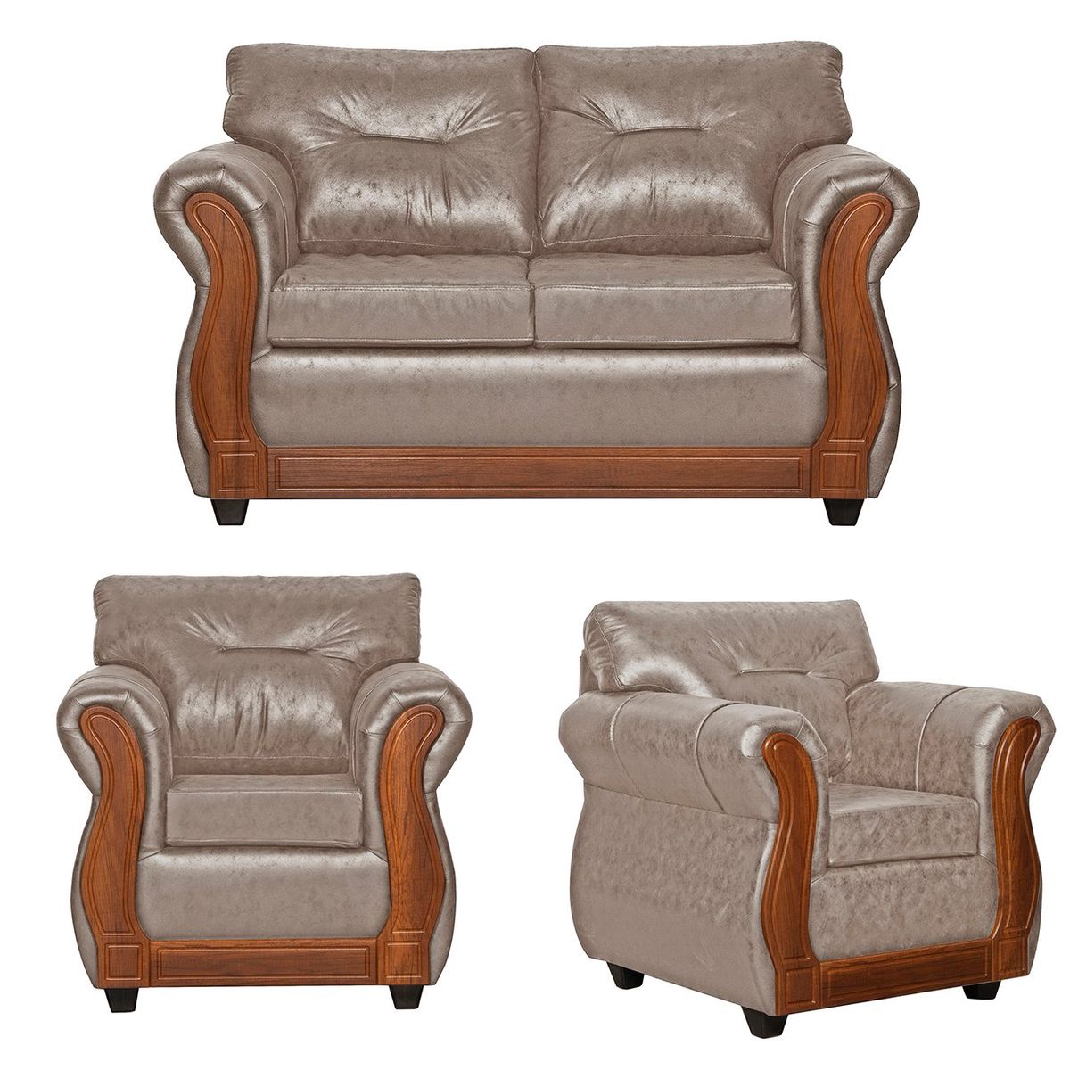 BLACK FACTORY - Juego de Living 2 1 1 Toronto Beige