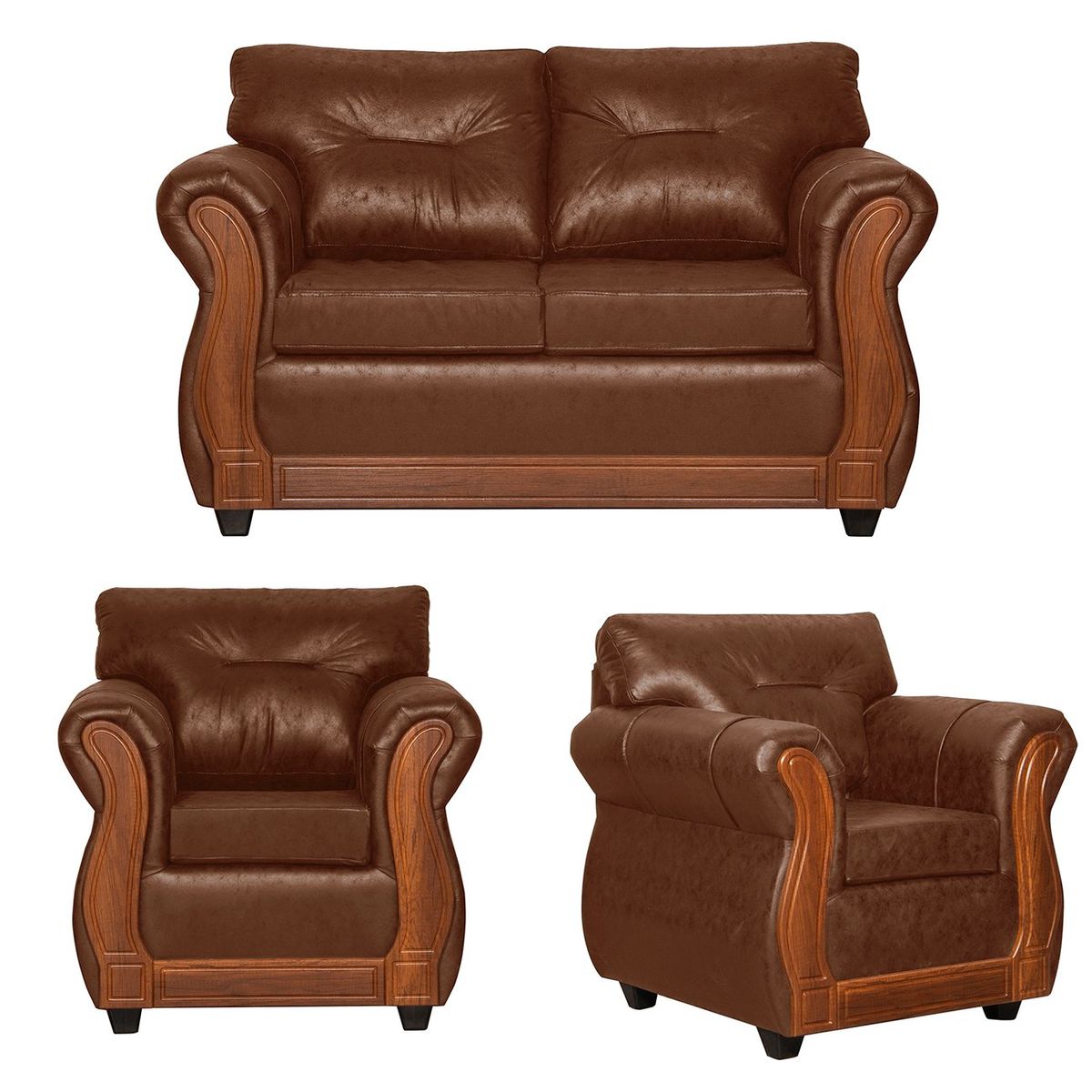 BLACK FACTORY - Juego de Living 2 1 1 Toronto Terracota