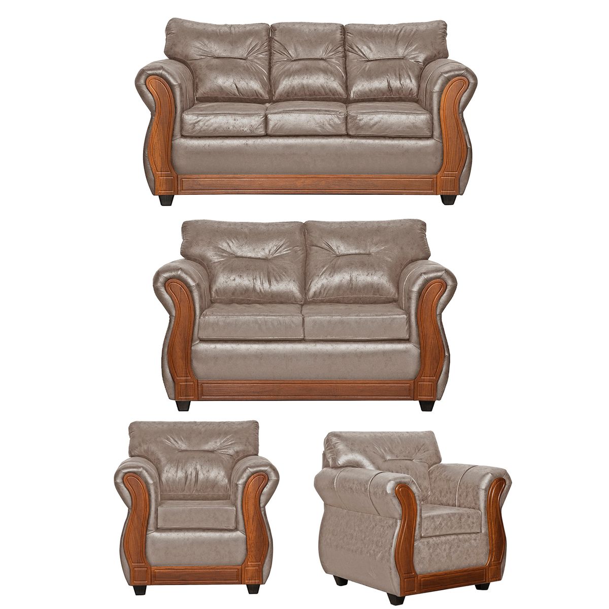 BLACK FACTORY - Juego de Living 3 2 1 1 Toronto Beige.