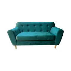 MUEBLES NEW - SOFA DOS CUERPOS VERDE ESMERALDA FELPA