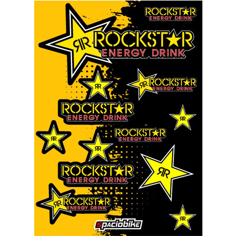 GENERICO - Kit de stickers Rockstar para motocicleta
