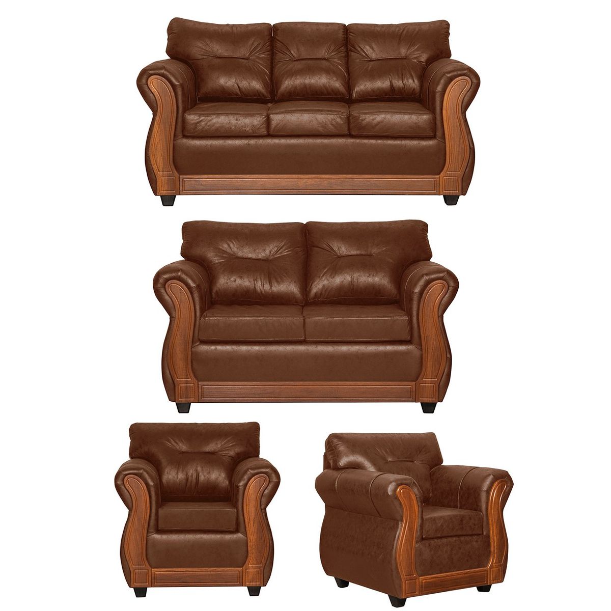 BLACK FACTORY - Juego de Living 3 2 1 1 Toronto Terracota.