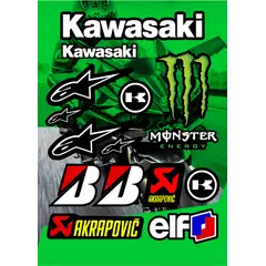 GENERICO - Kit de stickers Kawasaki para motocicleta
