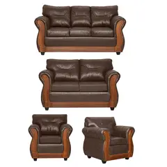 BLACK FACTORY - Juego de Living 3 2 1 1 Toronto Chocolate.