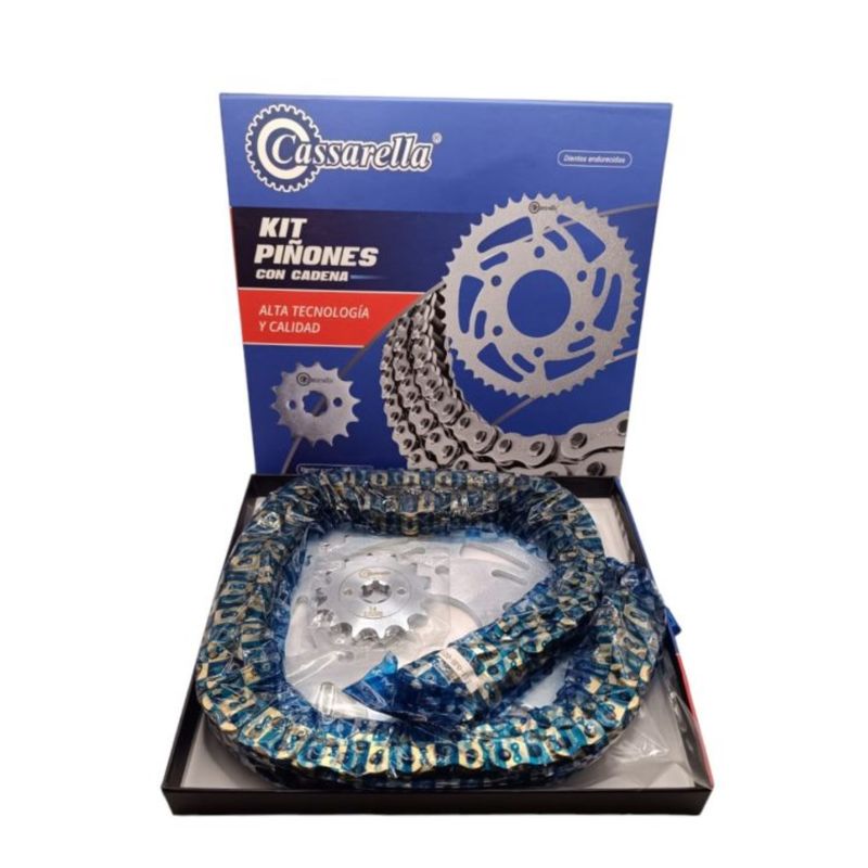 GENERICO - KIT TRANSMISION KTM DUKE 200 6 PERNOS ORRING DORADA