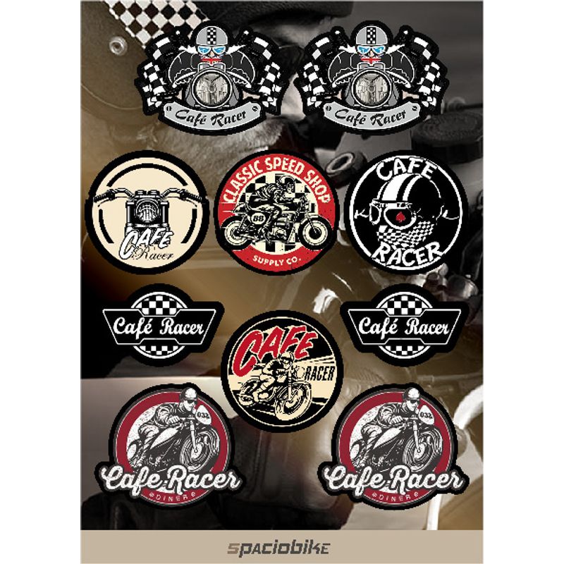 GENERICO - Kit de stickers Café Racer para motocicleta