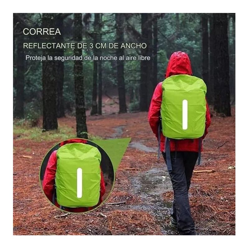GENERICO - Funda Cubre Mochila Impermeable Reflectante 25 a 29 Litros