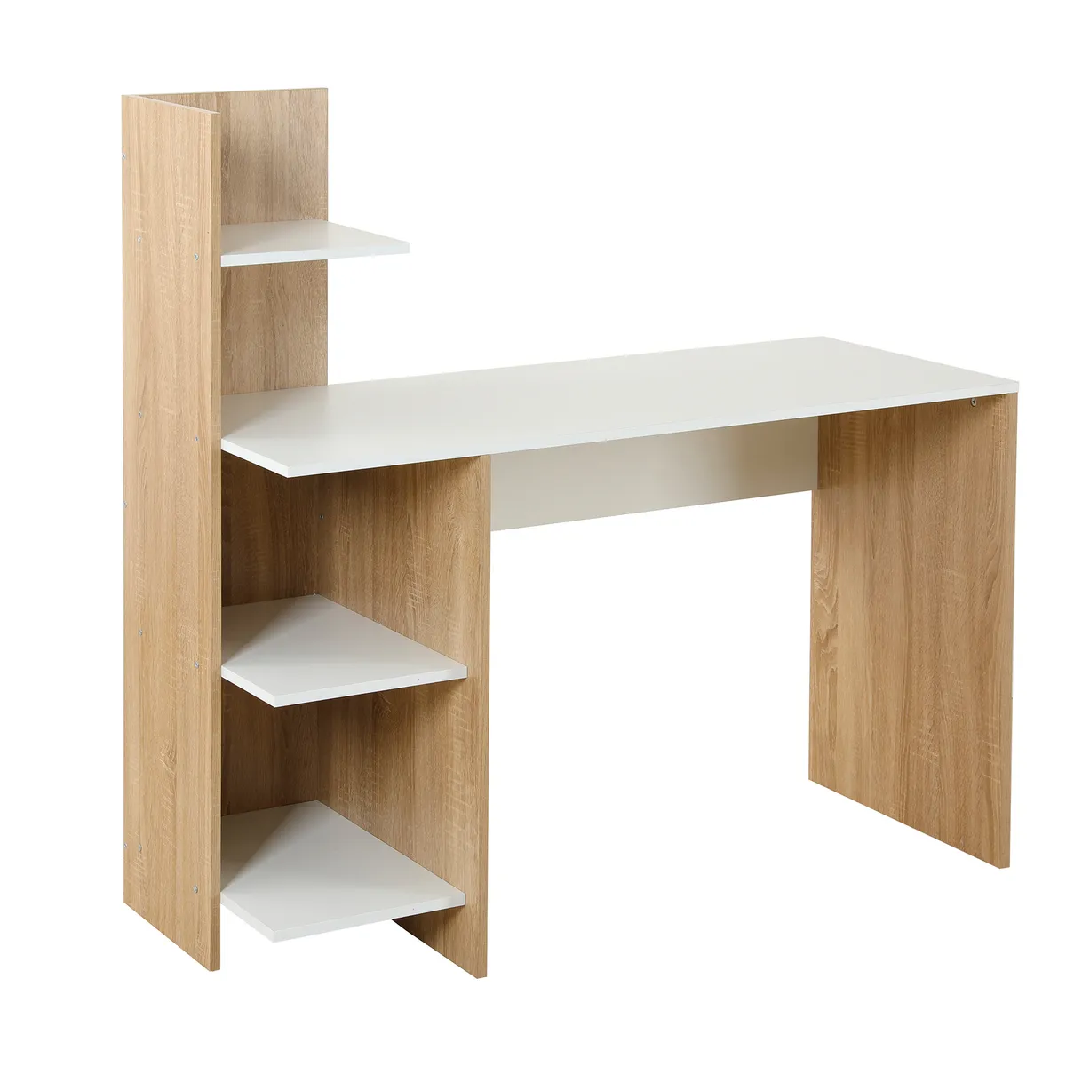 RELAN - Escritorio con Librero Top Living Maple Nórdico Estantes