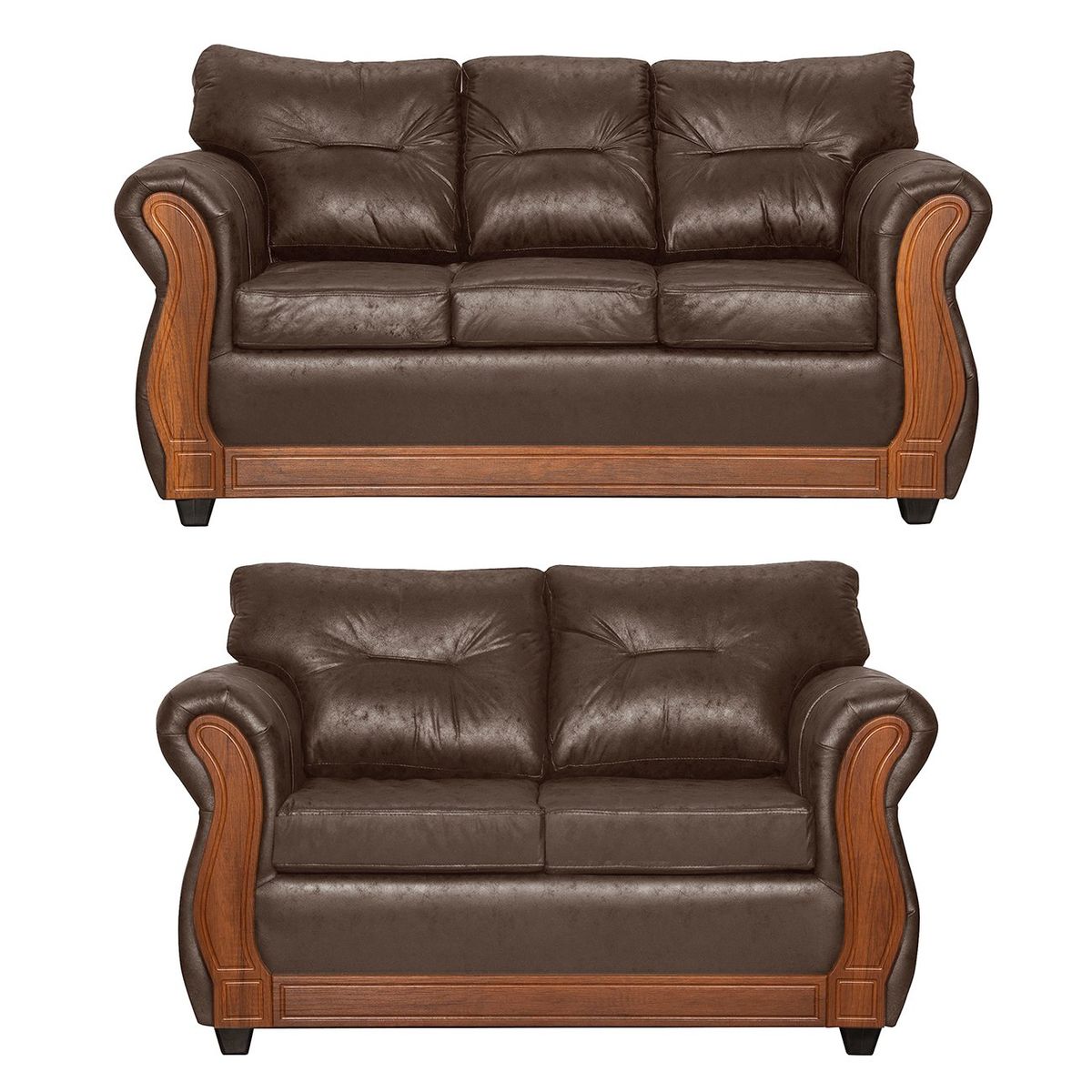 BLACK FACTORY - Juego de Living 3 2 Toronto Chocolate