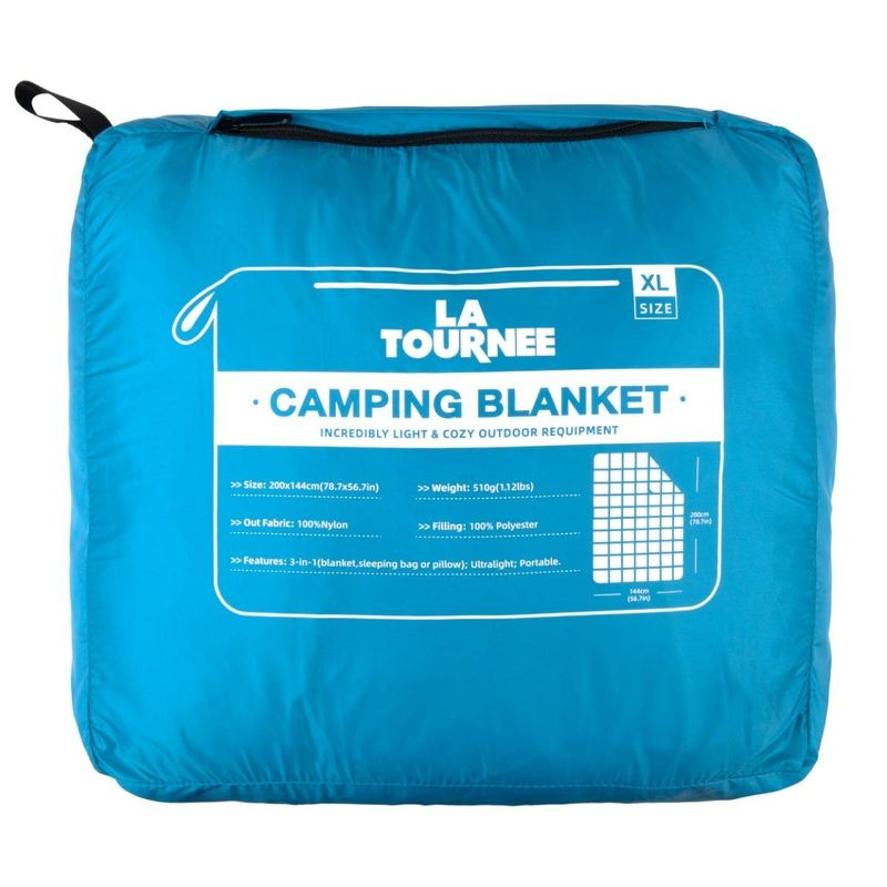 GENERICO - Manta Multifuncional Outdoor La Tournee Puffy Blanket Azul