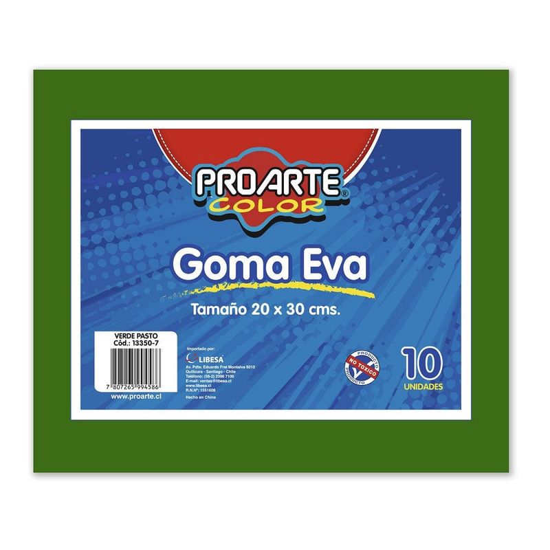 PROARTE - Goma Eva Proarte 20X30Cm Verde Oscuro Bo10 Pliegos