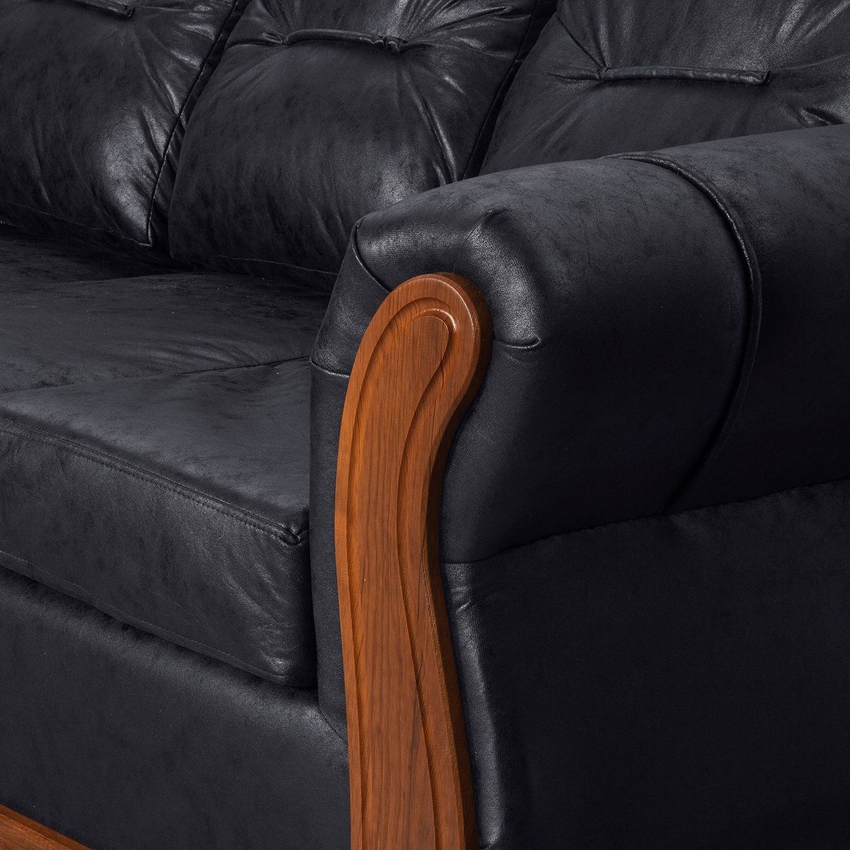 BLACK FACTORY - Sofá 3 Cuerpos Toronto Negro