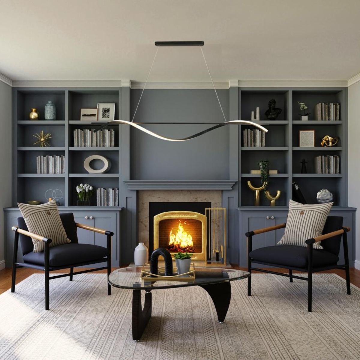 BOSCO - LAMPARA COLGANTE LED WAVE NEGRO