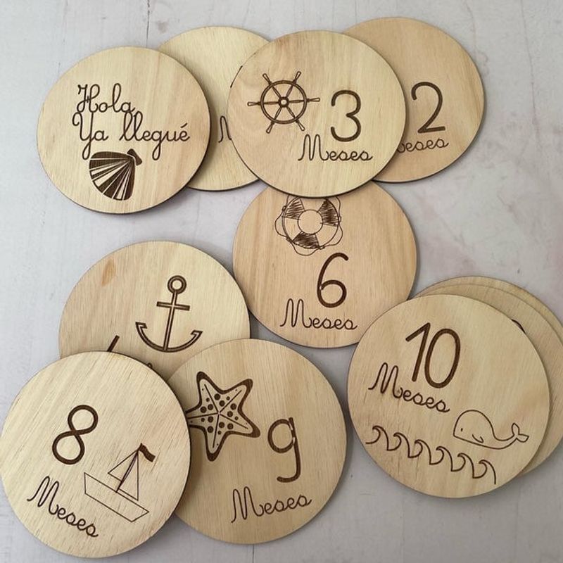 GENERICO - Placas para foto de cumple mes marinero