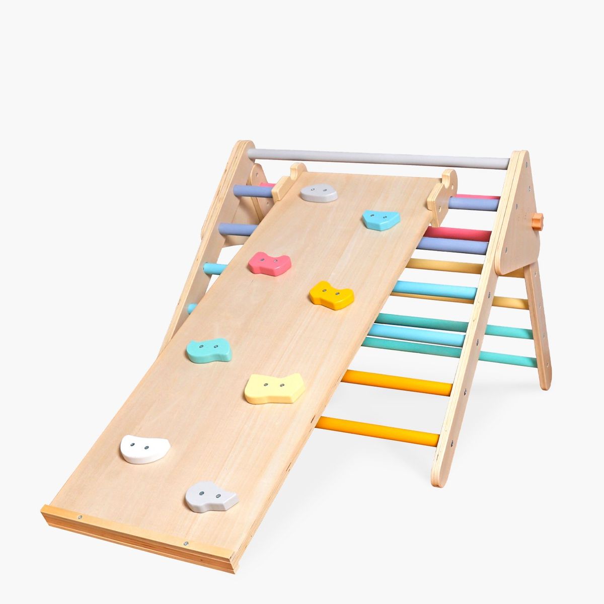 FORM DESIGN - Set Triángulo Pikler con rampa de Madera Infantil Rainbow Multicolor Form