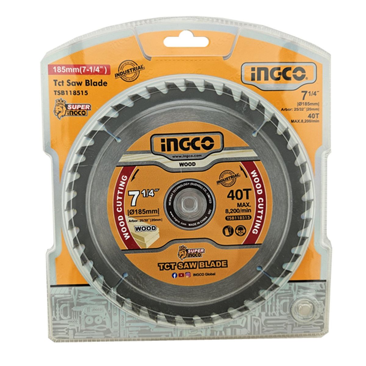 INGCO - Disco De Sierra Circular 7 14 Pulgadas 40 Dientes Ingco