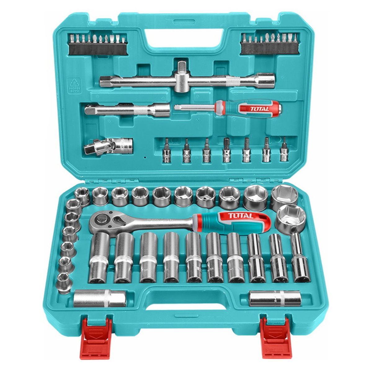 TOTAL TOOLS - Set Juego Dados Cuadrante 12 Pulgada 62 Pcs Total Tht121602
