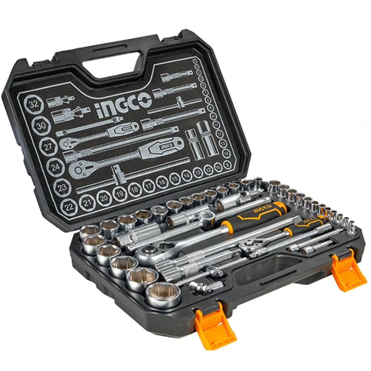 INGCO - Kit Set Juego Dados Chicharra 14 44 Piezas Ingco Hkts42441