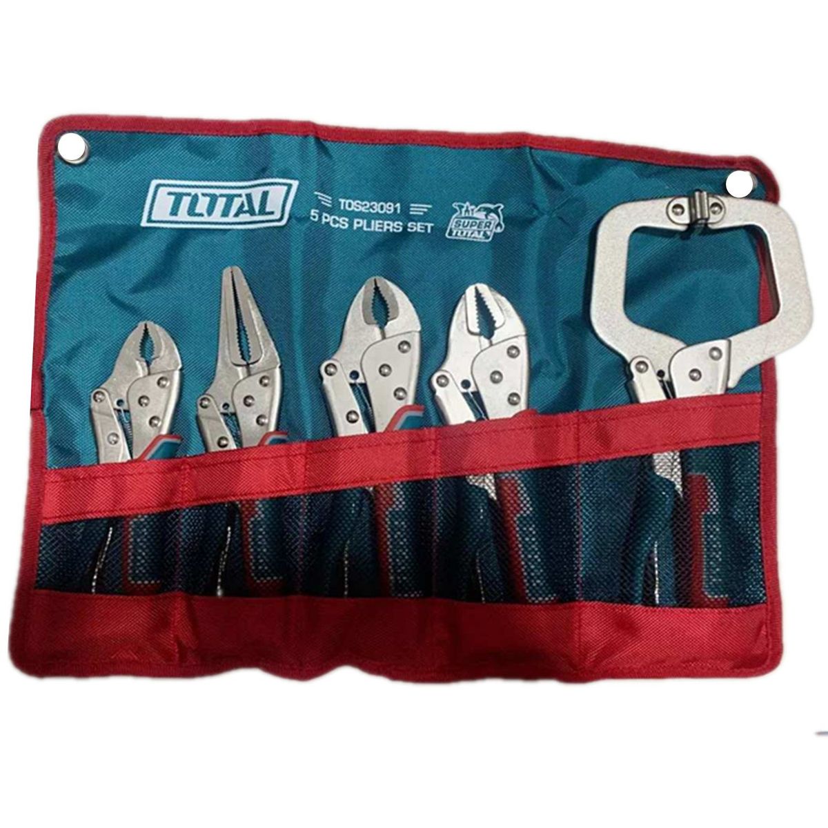 TOTAL TOOLS - Set Alicate Tipo Caiman De Presion 5 Piezas Total Tos23091