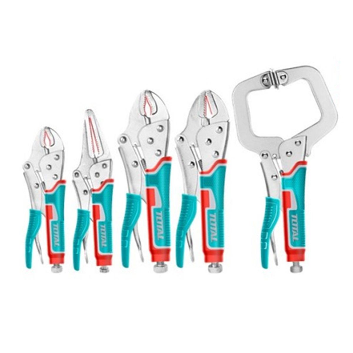 TOTAL TOOLS - Set Alicate Tipo Caiman De Presion 5 Piezas Total Tos23091