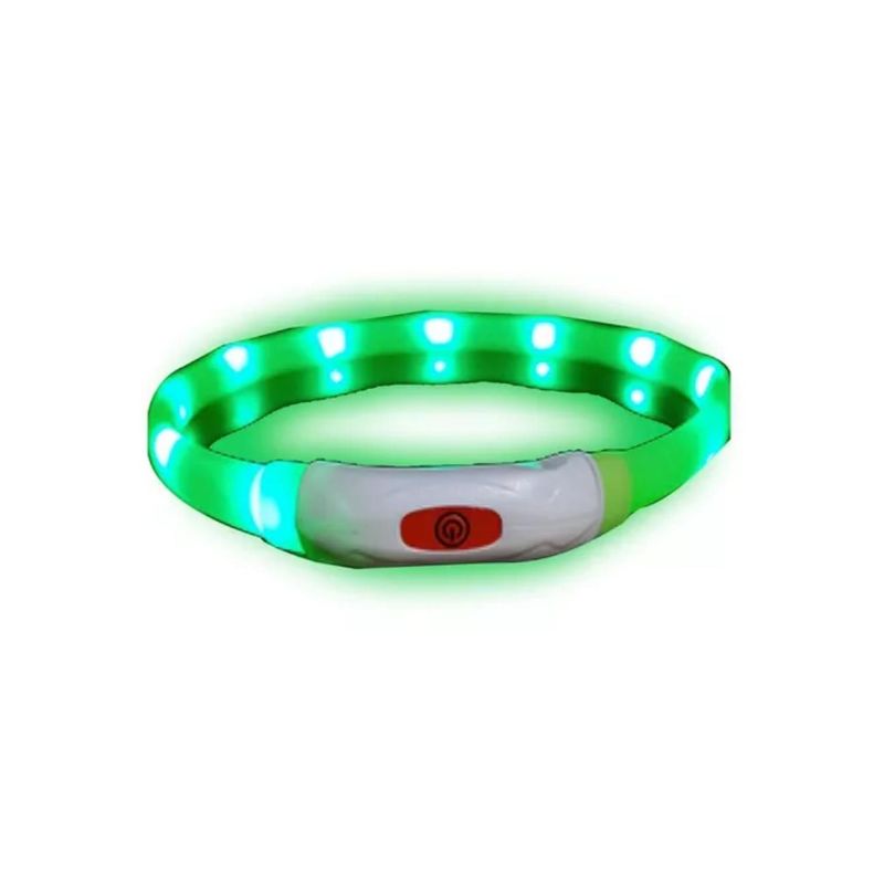 GENERICO - Collar Para Perro Luminoso Luz Led - Verde - Talla S 26cm