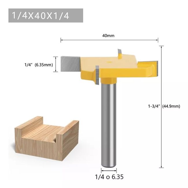 GENERICO - Fresa Madera Vaciado Invertida Copiadora T Toma  ¼ x 40 mm