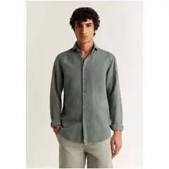 SCALPERS - Camisa Lino Calavera Dark Khaki