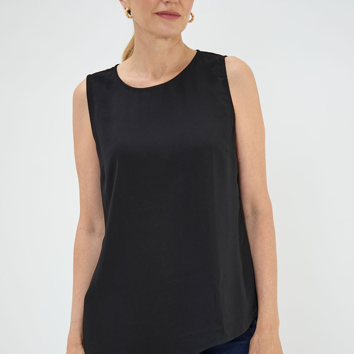 MA GRIFFE - Blusa Sin Mangas Negro Mujer Magriffe