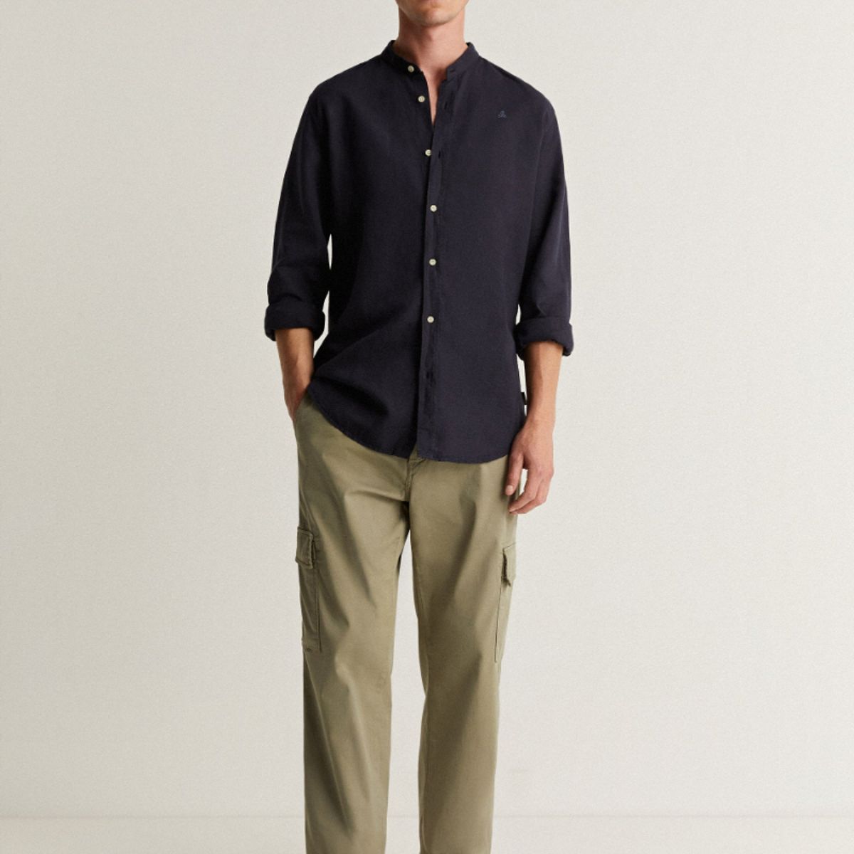 SCALPERS - Solid Mao Shirt Navy