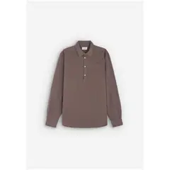 SCALPERS - Linen Blend Polera Shirt Burgundy