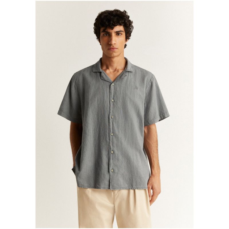 SCALPERS - Camisa Manga Corta Lino Khaki