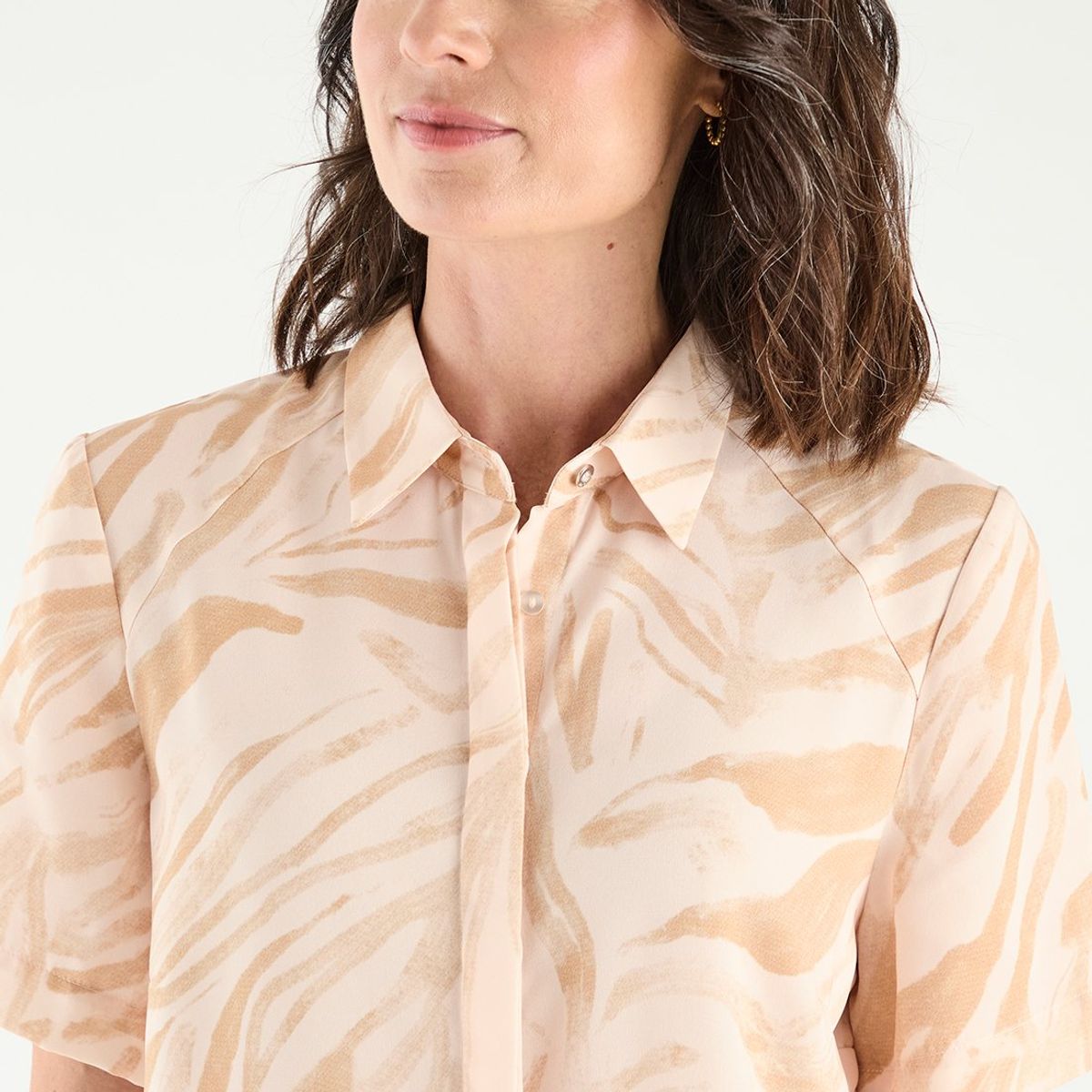 MA GRIFFE - Blusa Manga Corta Crudo Mujer Magriffe