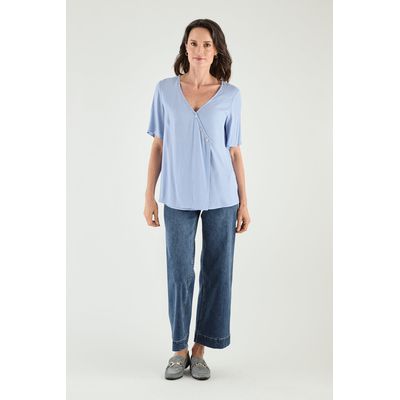 Imagen 1 del producto Blusa Manga Corta Celeste Mujer Magriffe