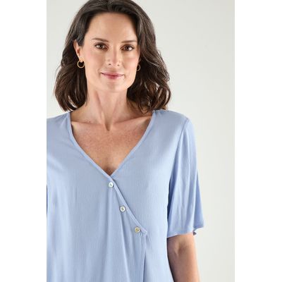 Imagen 2 del producto Blusa Manga Corta Celeste Mujer Magriffe