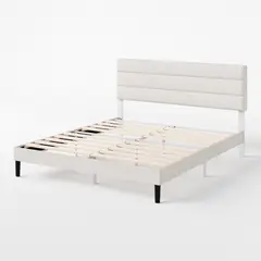 ZINUS - Base de Cama Premium 2P 150x190x30cm Piper Respaldo