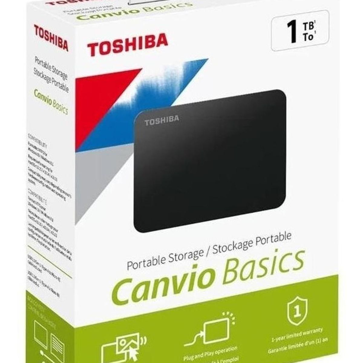 TOSHIBA - Disco Duro Externo HDTB410XK3AADD EXT CANVIO 1 TB TOSHIBA
